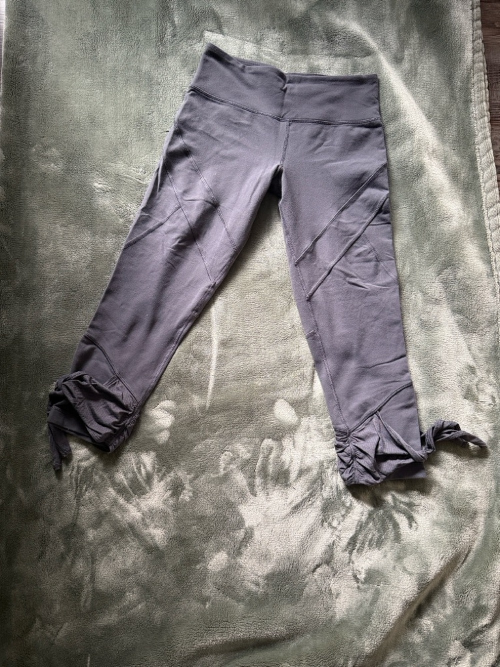 lululemon athletica Gray Capri Leggings with Tie-Hem